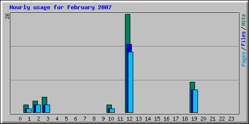 Hourly usage for February 2007